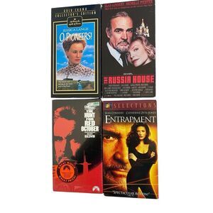Lot of 4 Vhs Movies The Hunt for Red October Entrapment O Pioneers Russia House
